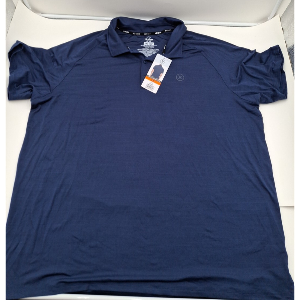 Hurley Men's UPF 30+ Performance Polo Shirt, Blue, XXL